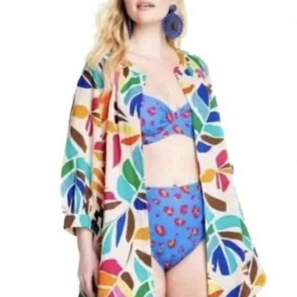 Tabitha Brown for Target Beach Cover, Shirt Dress, Tunic Sz M - Picture 1 of 7